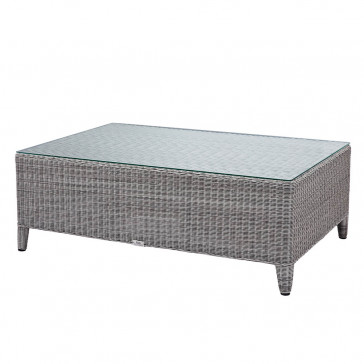 Ocean coffee table High quality French grey rattan on a white background