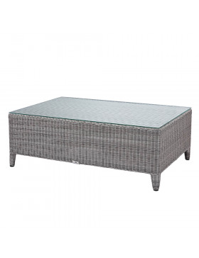 Ocean coffee table High quality French grey rattan on a white background