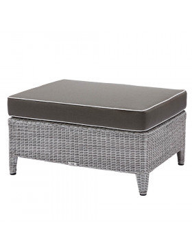 Oceane garden foot stool French grey rattan pictured on white background