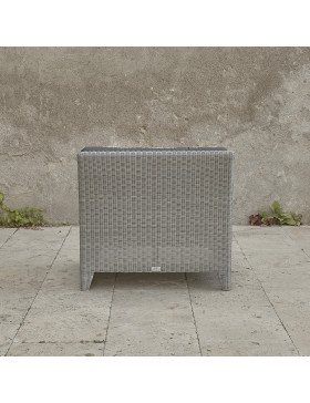 Oceane mid section. French grey rattan pictured on Southern French terrace. Pictured from the back